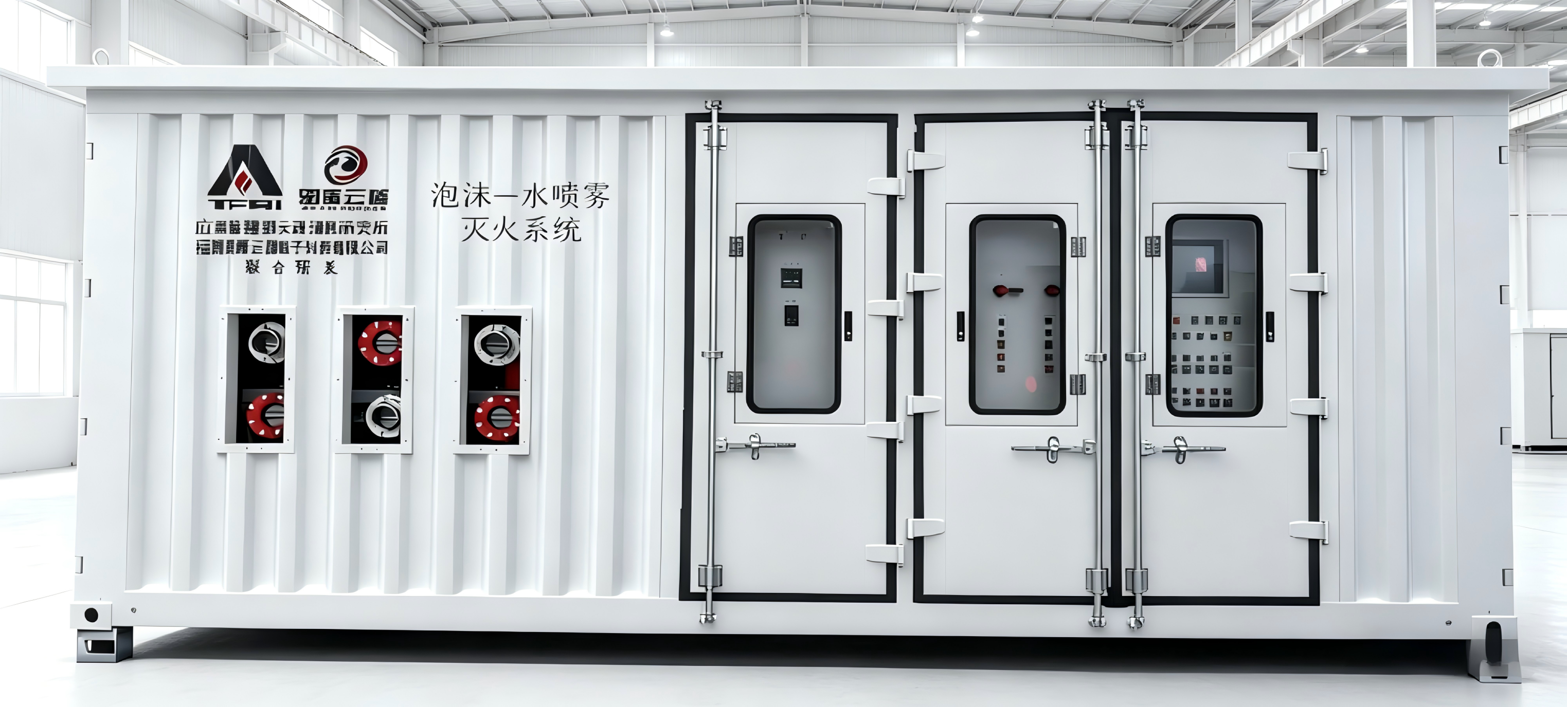 现混式泡沫-水喷雾灭火装置渲染图